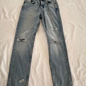 Zara Blue Distressed Jeans